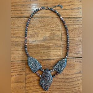 HSN Jay King Sterling Silver Multi-Color Volcanic Quartzite Necklace 19-22"